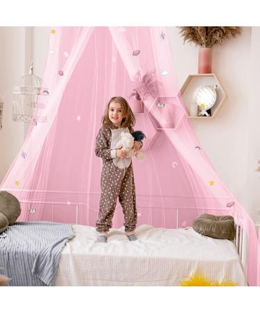 Glow in The Dark Unicorn Bed Canopy - Pink Fluorescent Mosquito Net for Girls Bedroom, Kids & Babies - Buy Online on SooperMarket.com
