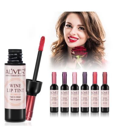 PEPHUCA 6 Color Wine Lipstick Gloss  Waterproof  Long-Lasting Moisturizing Lip Gloss Set  Matte  Non-Stick Cup Lip Gloss Lipstick