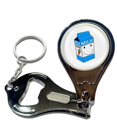 BadgeBeast.co.uk Milk Carton - Key Ring Bottle Opener and Nail Clipper