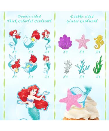 Party Supplies for Ariel Cupcake Toppers Girl Theme Birthday Brightness Supplies Favors 48 counts - Buy Online on SooperMarket.com