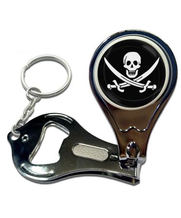 BadgeBeast.co.uk Jolly Roger - Key Ring Bottle Opener and Nail Clipper