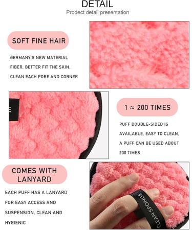Reusable Makeup Remover Pads | Makeup Remover Cloth Pads for Cleaning - Eye Makeup Remover Pads Facial Cleansing Pads for Men and Women Wet and Dry Use Pink - Buy Online on SooperMarket.com