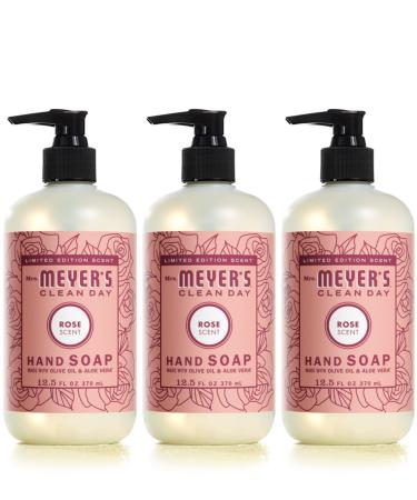 Mrs. Meyer's Hand Soap, Made with Essential Oils, Biodegradable Formula, Limited Edition Rose, 12.5 fl. oz - Pack of 3