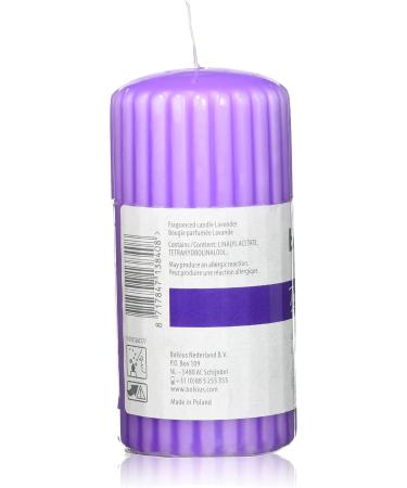 Buy Bolsius Ribbed Column Candle - Lavender 120/58 mm Purple Wax - Perfect for Home Decor | International Shipping Available - Buy Online on SooperMarket.com