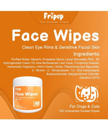 FriPuP 100Pcs Pet Face Wipes for Dogs and Cats - Clean Body, Eyes, Facial Stains, and Ear Wax - Nonwoven Fabric, Convenient for Home or Outdoor - Buy Online on SooperMarket.com