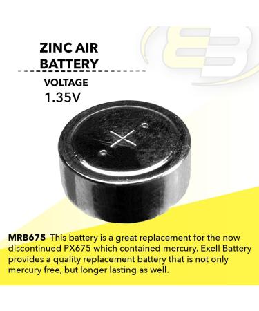 5pc Exell MRB675 Zinc Air Battery Z675PX PX675 MR44 EPX675 - Long-lasting 1.35V Power for Your Devices | International Shipping Available - Buy Online on SooperMarket.com