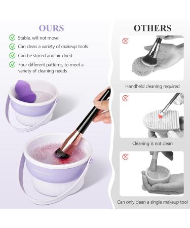 3 in 1 Silicone Makeup Brush Cleaner Bowl - Drying Holder & Cleaning Mat Tool for Cosmetic Brushes | International Shipping Available - Buy Online on SooperMarket.com