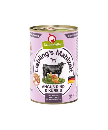 Granapet Liebling's meal Angus beef & pumpkin wet food for dogs dog food without grain & without sugar additives single feed 6 x 400 g Angus beef & pumpkin 400 g (6 Pack)