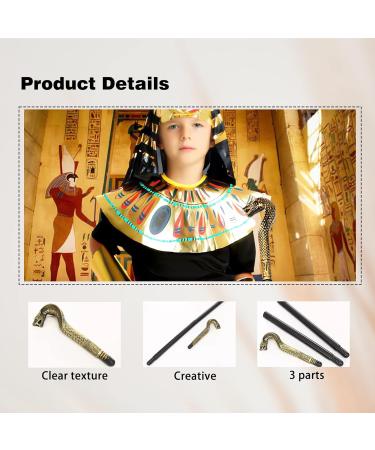 2 Pack Cobra Cane Costume Walking Cane Gold Snake Walking Stick Egyptian Cobra Staff Scepter - Buy Online on SooperMarket.com