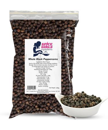 Premium Whole Black Peppercorns | 250g Resealable Pouch | Rich Black Pepper Natural in Taste | Whole Peppercorns Perfect for Grinder Refill 250 Grams