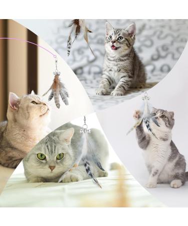 MWOOT 6pcs Cat Feather Toys with Bells Feather Toys Spinning Attachment for Indoor Cats and Kitten Catcher Replacement Feather Refills with Bells Feather Cat Toys for Playing Catcher and Exercising - Buy Online on SooperMarket.com