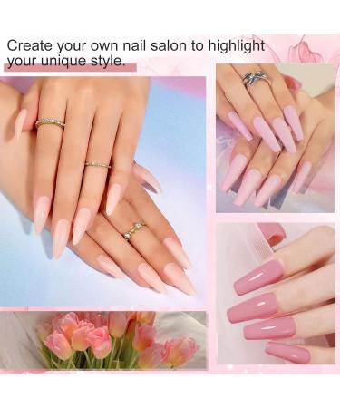 Dip Powder Nail Kit Starter Set - Honey Joy 4 Colors Light Pink Nude Skin Tone Dipping Powder Liquid with Base Top Coat Activator for Salon-Quality Manicures - No LED Lamp Needed - Buy Online on SooperMarket.com