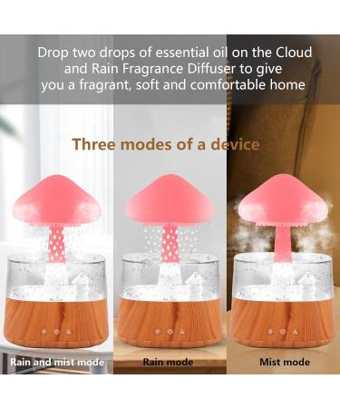 Rain Cloud Humidifier with Colorful Lights and Water Drop Sound - Wood Aroma Diffuser for Home Desk Bedside - Buy Online on SooperMarket.com