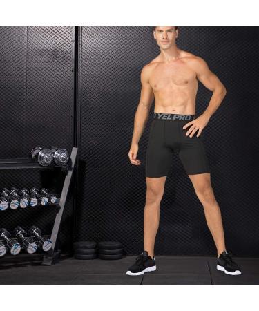 Lixada Men's Performance Sports Baselayer Shorts - Cool Dry Tights for Active Workouts - Large Black & Black Camouflage & Green Camouflage - Buy Online on SooperMarket.com