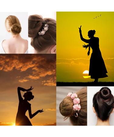 4 Pieces Dutt Pillow Set - Large Donut Hair Bun Maker & Updo Accessories for Girls (Black Brown Cream White) | International Shipping Available - Buy Online on SooperMarket.com
