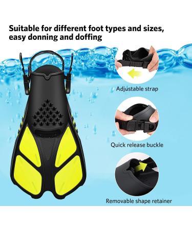 Adjustable Open Snorkeling Swim Fins - Light, Durable for Kids and Adults - Extra Small Yellow - Buy Online on SooperMarket.com