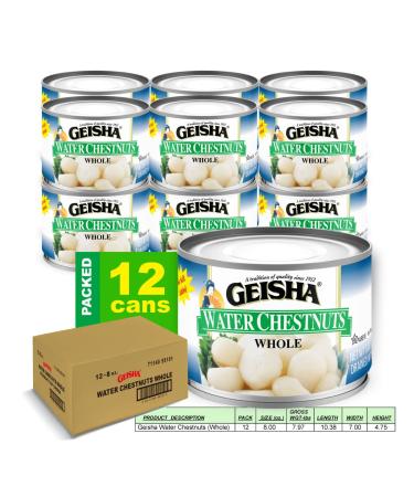 GEISHA Water Chestnuts Whole 8OZ (Pack of 12) | Kosher Certified, Gluten-Free, No Salt & Sugar | Less than 100 Calories - Buy Online on SooperMarket.com