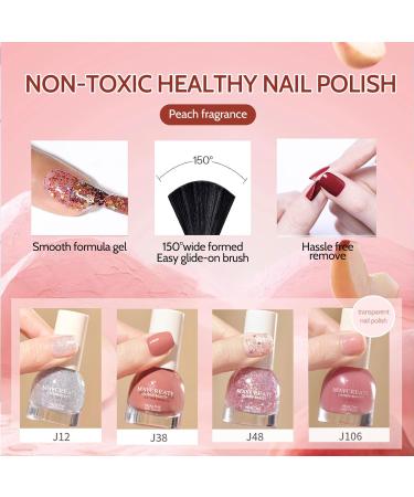 TBeautfave Red Nail Varnish Peeling off Nude Nail Polish Quick Dry Long Lasting Nail Polish Non-Toxic Water Based Pink Nail Polish No Need Cure Nail Varnish at Home Manicure Red bean paste - Buy Online on SooperMarket.com