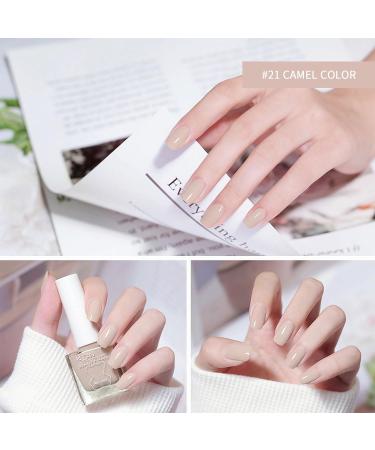TBeautfave Milk White Nail Varnish Apricot Nail Polish Quick Dry Long Lasting Nail Polish Non-Toxic Nude Nail Polish No Need Cure Polish Nail Varnish at Home Manicure 21 Camel - Buy Online on SooperMarket.com