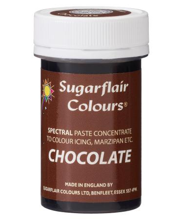 Sugarflair Chocolate Spectral Food Colouring Paste Highly Concentrated for Use with Sugar Pastes Buttercream Royal Icing or Cake Mix Vibrant Colour Dye - 25g