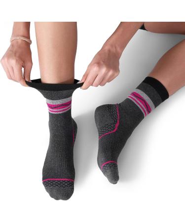 4 Pack Women's Merino Wool Hiking Socks - Cushioned & Warm Thermal Winter Boot Socks - Size 5-8 - Mixed Color Pack - Buy Online on SooperMarket.com