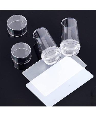 Norhogo Nail Art Stamper with Schaber Silicon Nagel Stamp For Stamping & French Nails - fingernails stamp for paint UV gel or acrylic DIY manicure tools nail transfer stamps (2PCs)