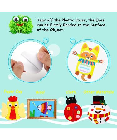 JULMELON 500 Self Adhesive Wiggle Googly Craft Eyes for DIY Crafts - Black White - 5 Sizes (0.4 to 1.2 in) - Buy Online on SooperMarket.com