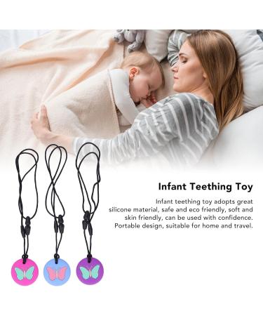 Alomejor Silicone Teething Toys for Babies - 3pcs Necklace Cute Pattern Soft Sensory Chewing Chain for Newborns - Portable and Safe - Buy Online on SooperMarket.com