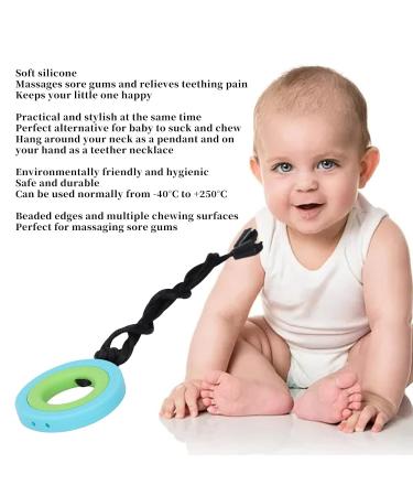 High Temperature Resistant Kids Sensory Chew Necklace | Safe Silicone for Daily Use (Light Blue) - Buy Online on SooperMarket.com
