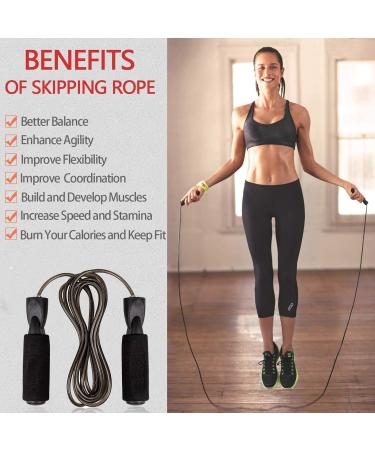 Whph Adjustable Tangle-Free Jump Rope | 8.5ft with Steel Wire for Men Women Speed Jumping, Boxing, Cardio - Buy Online on SooperMarket.com