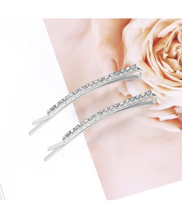 20 PCS Rhinestone Bobby Pins - Silver Crystal Hair Clips for Women and Dancers - Buy Online on SooperMarket.com