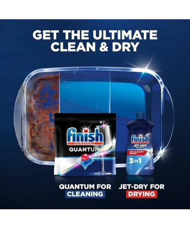 FINISH Quantum 22ct Dishwasher Detergent Tablets - Powerball Ultimate Clean & Shine with Cleaning Cloth & Storage Pouch - Shop Internationally - Buy Online on SooperMarket.com