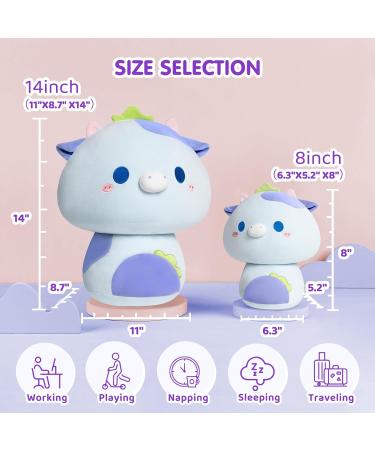 Mewaii 14'' Soft Painted Blueberry Cow Mushroom Pillow Stuffed Animal Plush - Cuddly Kids Plushie Toy 14 Inch - Buy Online on SooperMarket.com