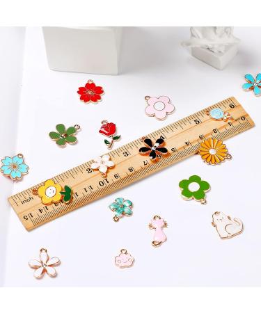 MARFOREVER 120 Pcs Spring Floral Enamel Flower Charms for Jewelry Making - Assorted Gold Charm Pendants for DIY Necklace, Bracelet, Earrings - Gifts for Mom - Buy Online on SooperMarket.com
