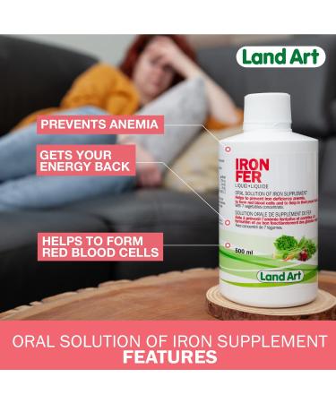 Liquid Iron with Vitamin C Supplement 500ml Added Vitamin C - Maximum Absorption - Vegetarian - Non-GMO Gluten Free No Sugar Added - Made in Canada - Buy Online on SooperMarket.com
