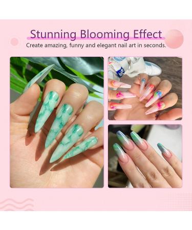Saviland Blooming Gel - Clear 15ml Nail Polish for Marbles Effect | UV LED Soak Off with Art Brush | Manicure Kit for Salon & DIY - Buy Online on SooperMarket.com