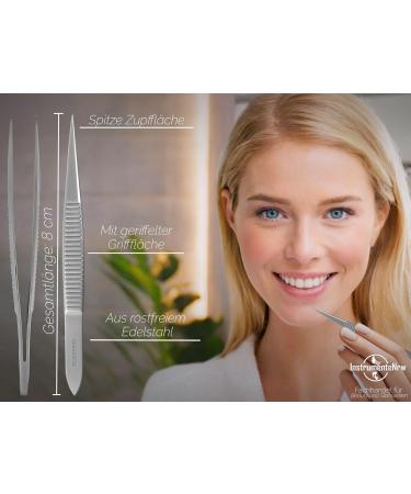 High-Precision Pointed Tweezers for Hair Plucking - Ergonomic Ribbed Handle | International Shipping Available - Buy Online on SooperMarket.com