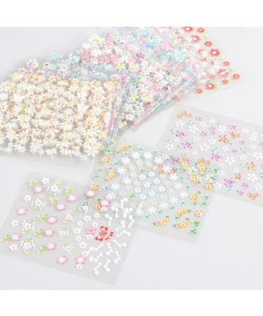 30 Colorful Flower Nail Art Stickers - Self Adhesive Decals for DIY Manicure Decorations - Floral Bow Tie, Daisy, Heart Designs - Nail Art Supplies for Women and Girls - Buy Online on SooperMarket.com