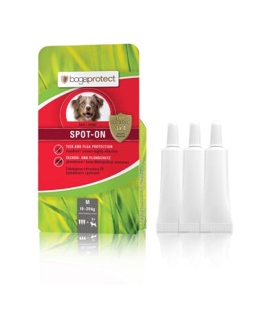 BogaProtect Spot on Dog - Flea and tick protection for dogs - 10-20 kg - ticking means for dogs - natural tick protection for dogs - UBO0352 - stock for 12 weeks m (10-20 kg)