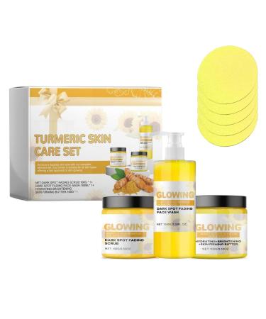 Funnaura Turmeric Glow Combo Skin Care Set with Scrub Butter and Face Wash Exfoliating Clears Blackheads