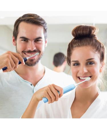 7AM2M Rechargeable Sonic Electric Toothbrush 2 Pack - Soft Toothbrushes for Adults and Kids - 12 Brush Heads - IPX7 - 60 Days Battery Life - 5 Modes - Smart Timer - Navy Blue & Light Blue - Buy Online on SooperMarket.com