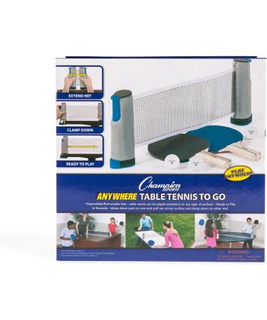 Champion Sports Table Tennis Set with Paddles, Balls, Portable Net & Post - On-The-Go Kit - Buy Online on SooperMarket.com