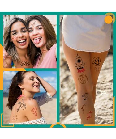 6-PCS Washable Temporary Tattoo Markers for Skin - Skin Safe Tattoo Kit for Teens, Kids & Adults - Body & Face Art Pens with Stencil Papers - Buy Online on SooperMarket.com