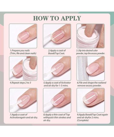 Buy Dip Powder Liquid Set - 2 in 1 Base & Top Coat Fast Dry Activator for French Nail Art & Manicure - Perfect for Beginners | International Shipping - Buy Online on SooperMarket.com