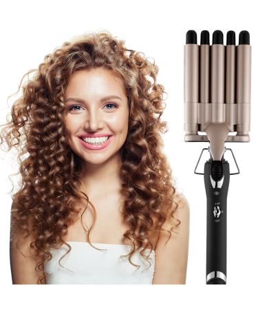 Hair Crimper Iron 5 Barrel Curling Iron Wand 0.6 Inch Hair Waver Iron Hair Curler Ceramic Hair Curling Iron Two Temperature Setting