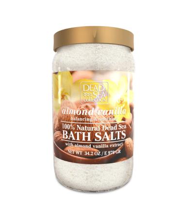 Dead Sea Collection Bath Salts Enriched with Almond & Vanilla - Natural Salt for Bath - Large 970 gr. - Nourishing Essential Body Care for Soothing and Relaxing Your Skin and Muscle Almond Vanilla