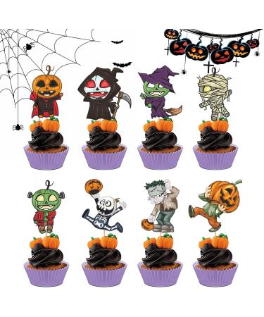 Halloween Cake Toppers | Little Pumpkin Cake Wrappers Picks Set - Pumpkin Cake Topper Pumpkin Cupcake Picks Fall Theme Cupcake Decorations for Baking Cups Fecfucy - Buy Online on SooperMarket.com