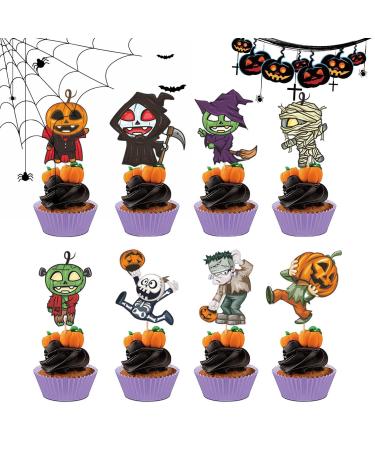 Halloween Cake Toppers | Fall Theme Cupcake Decorations - Fall Theme Cupcake Decorations for Halloween Party Decorations Thanksgiving Party