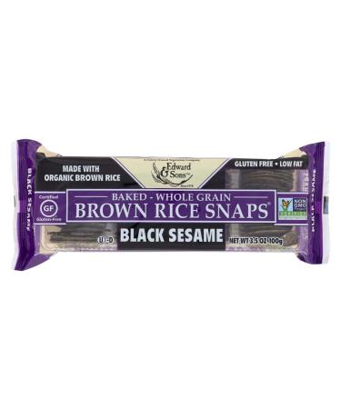 Edward Sons Black Sesame Brown Rice Snaps 3.5 Oz -Pack of 12