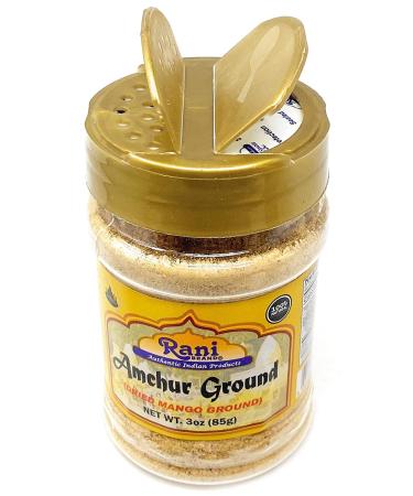 Rani Amchur Mango Ground Powder Spice 3oz (85g) PET Jar - 100% Natural, Indian Origin | Gluten Friendly, Vegan | NON-GMO - No Color, Salt or Fillers - Buy Online on SooperMarket.com